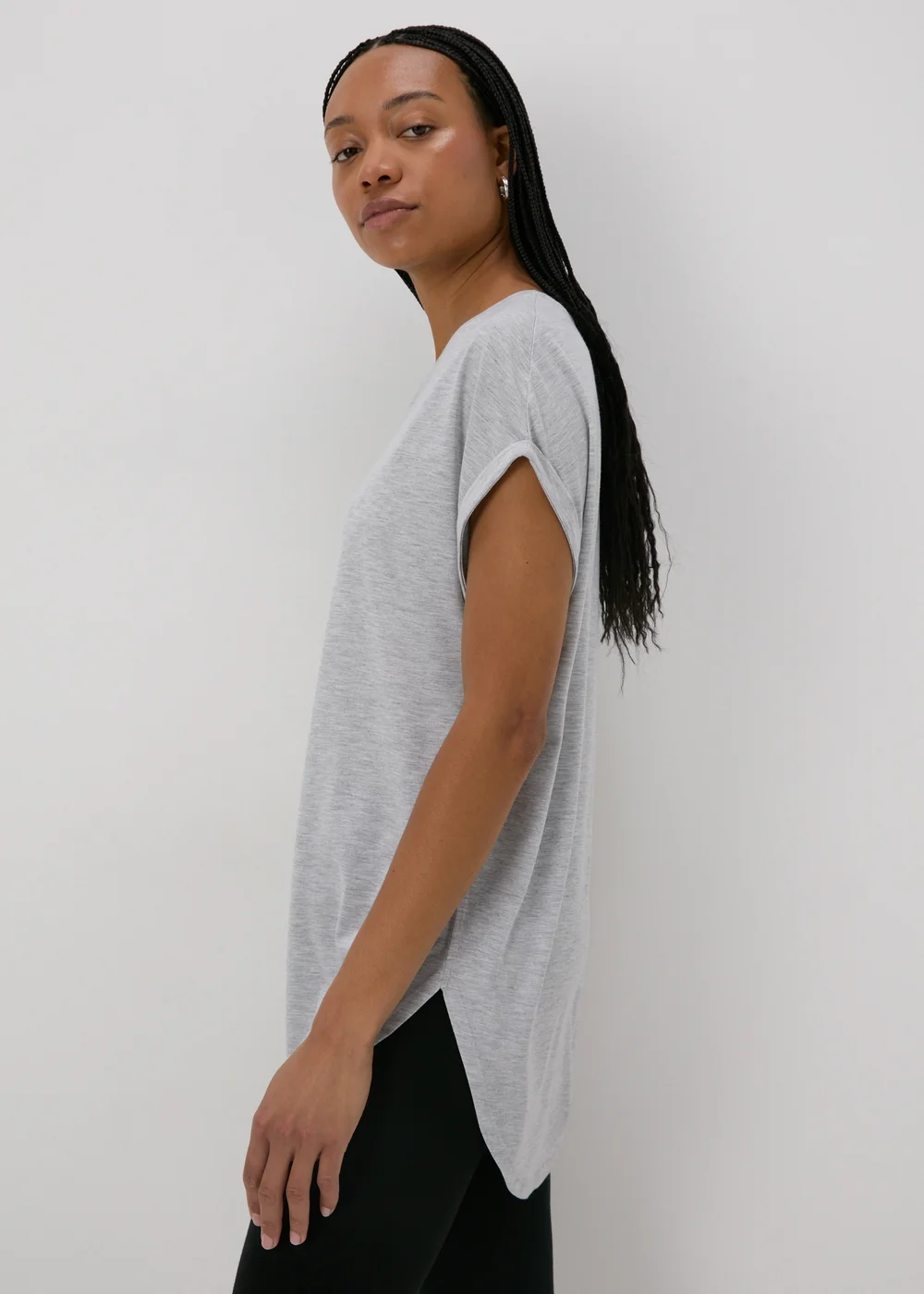 Grey Longline T-Shirt - S Image 3