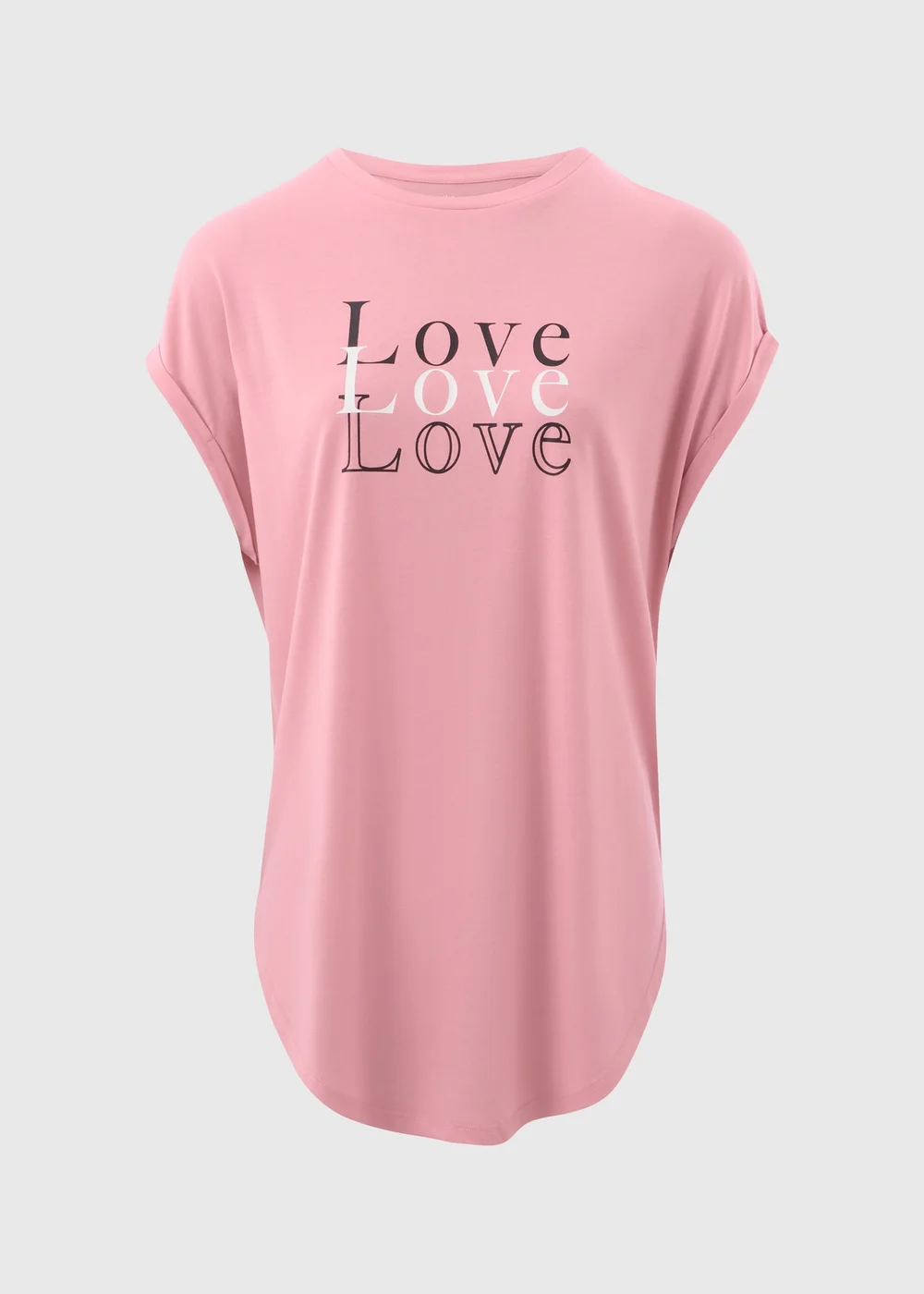 Pink Love Graphic Longline T-Shirt - Small Image 5
