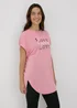 Pink Love Graphic Longline T-Shirt - Small Image 1