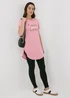 Pink Love Graphic Longline T-Shirt - Small Image 4