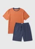Orange Top & Shorts Pyjama Set - Extra small Image 3