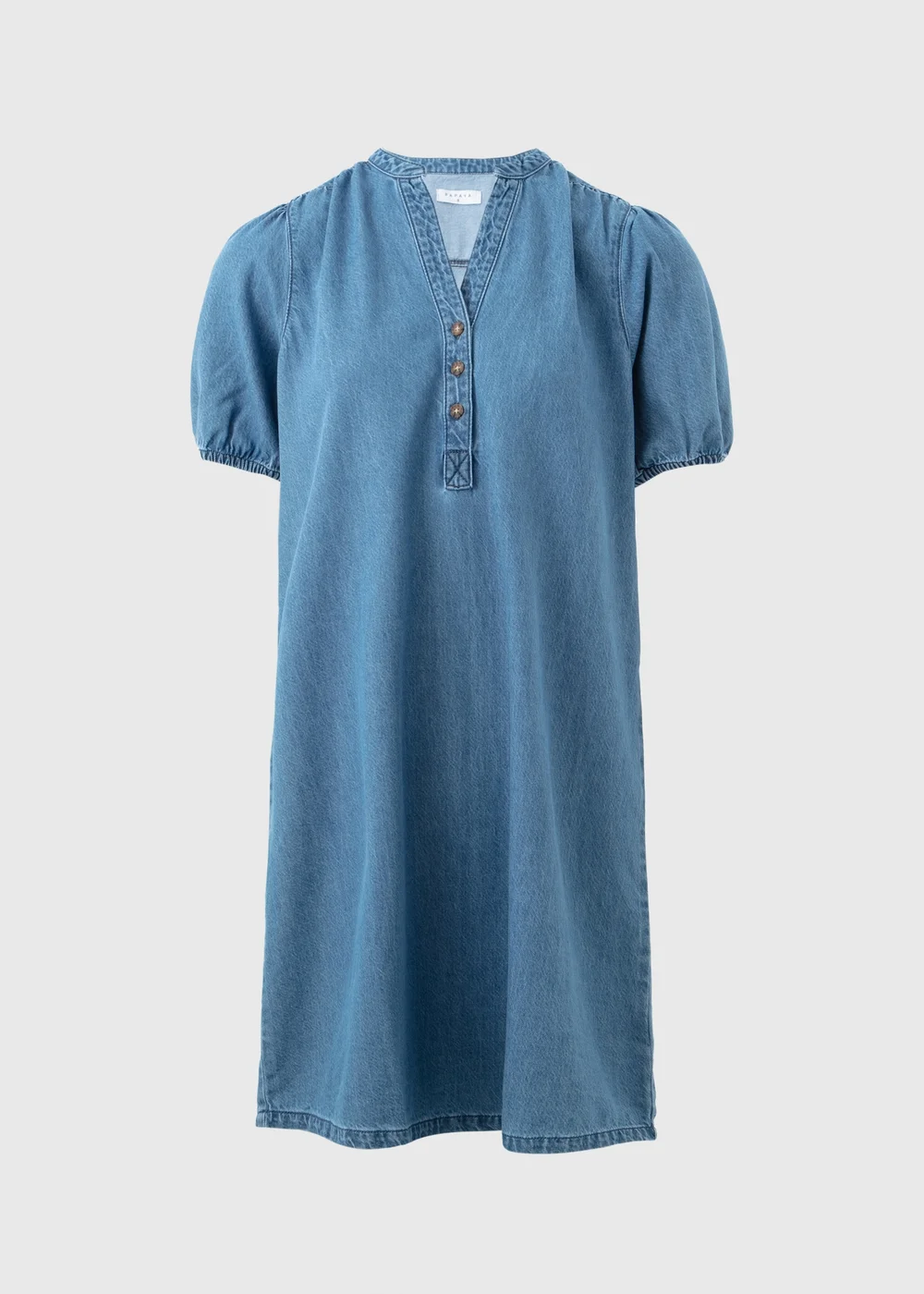 Mid Wash Denim Mini Dress - Size 8 Image 5