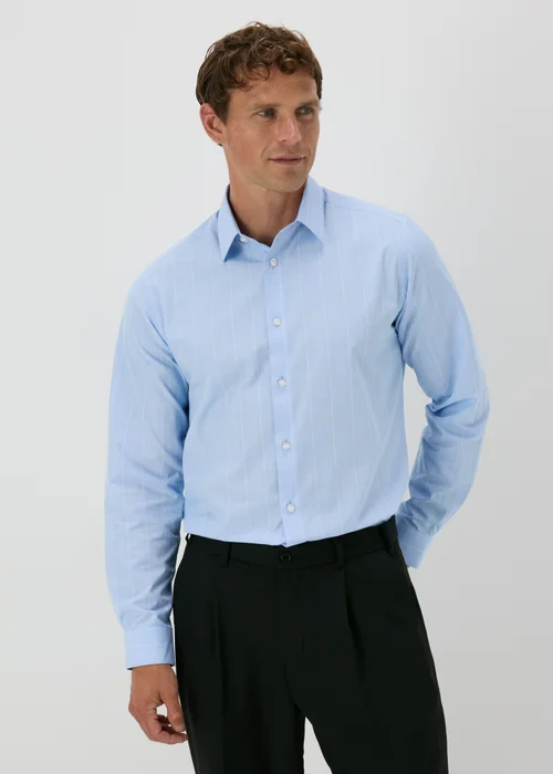 Taylor & Wright Blue Check Regular Fit Shirt - S Image 3