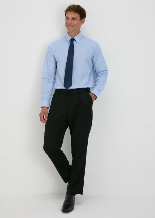 Taylor & Wright Blue Check Regular Fit Shirt - S Image 4