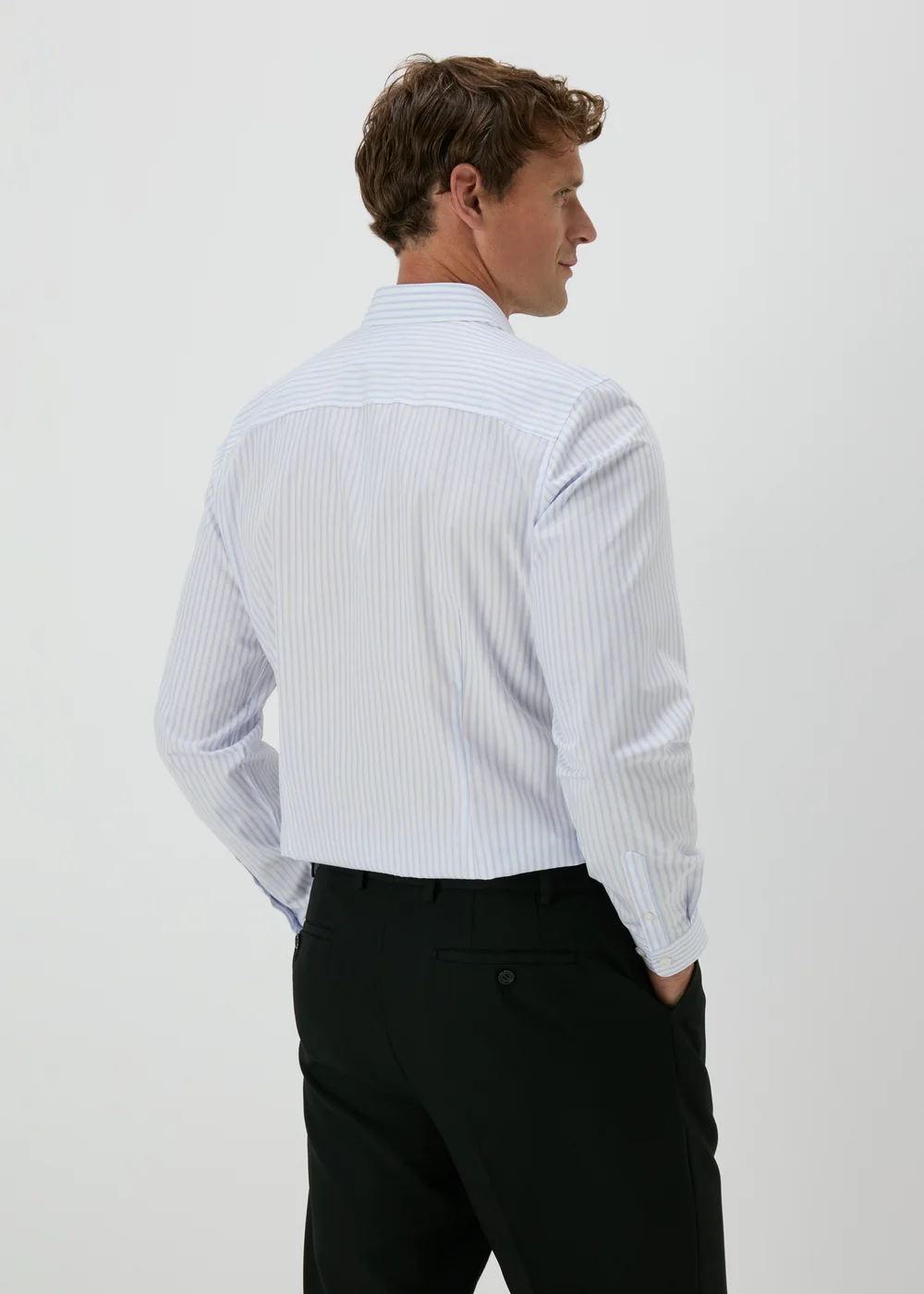 Taylor & Wright Blue Stripe Slim Fit Shirt - 2XL Image 3