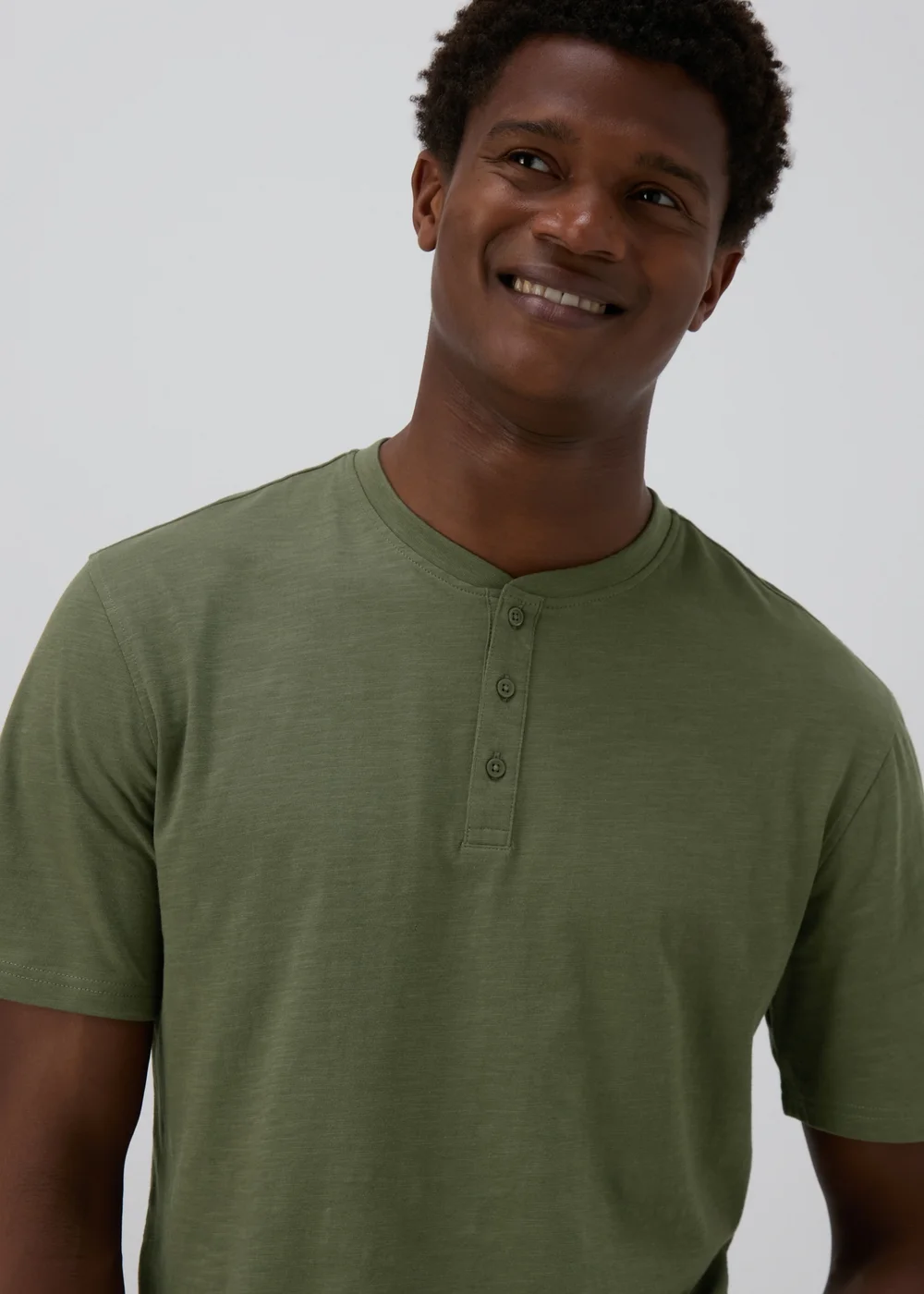 Khaki Grandad T-Shirt - S Image 3