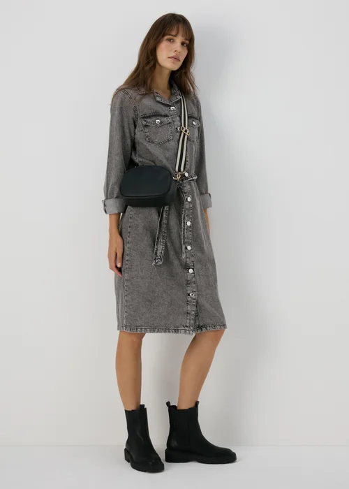 Grey Denim Shirt Midi Dress - 8 Image 4