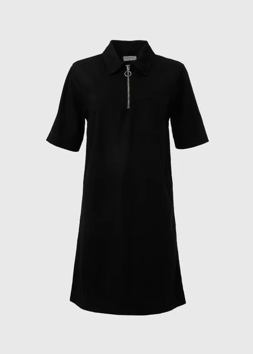 Black Denim Zip Mini Dress - 8 Image 5