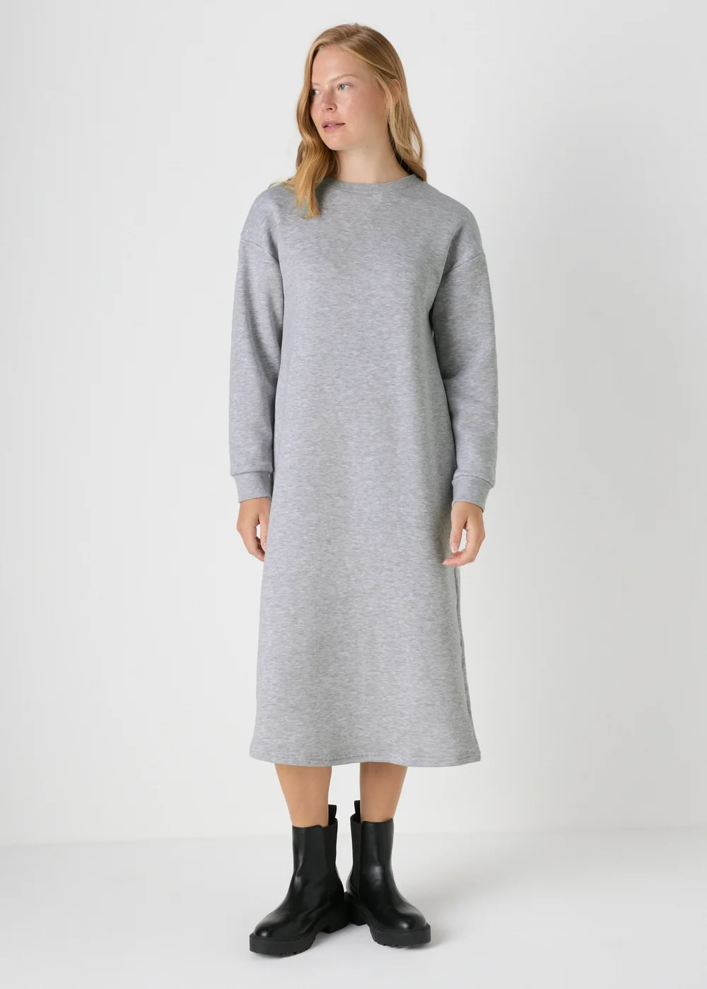 Grey Midi Sweater Dress - 8 Image 1