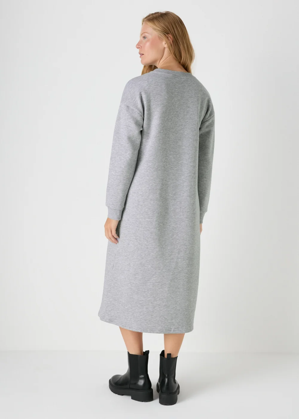 Grey Midi Sweater Dress - 8 Image 2