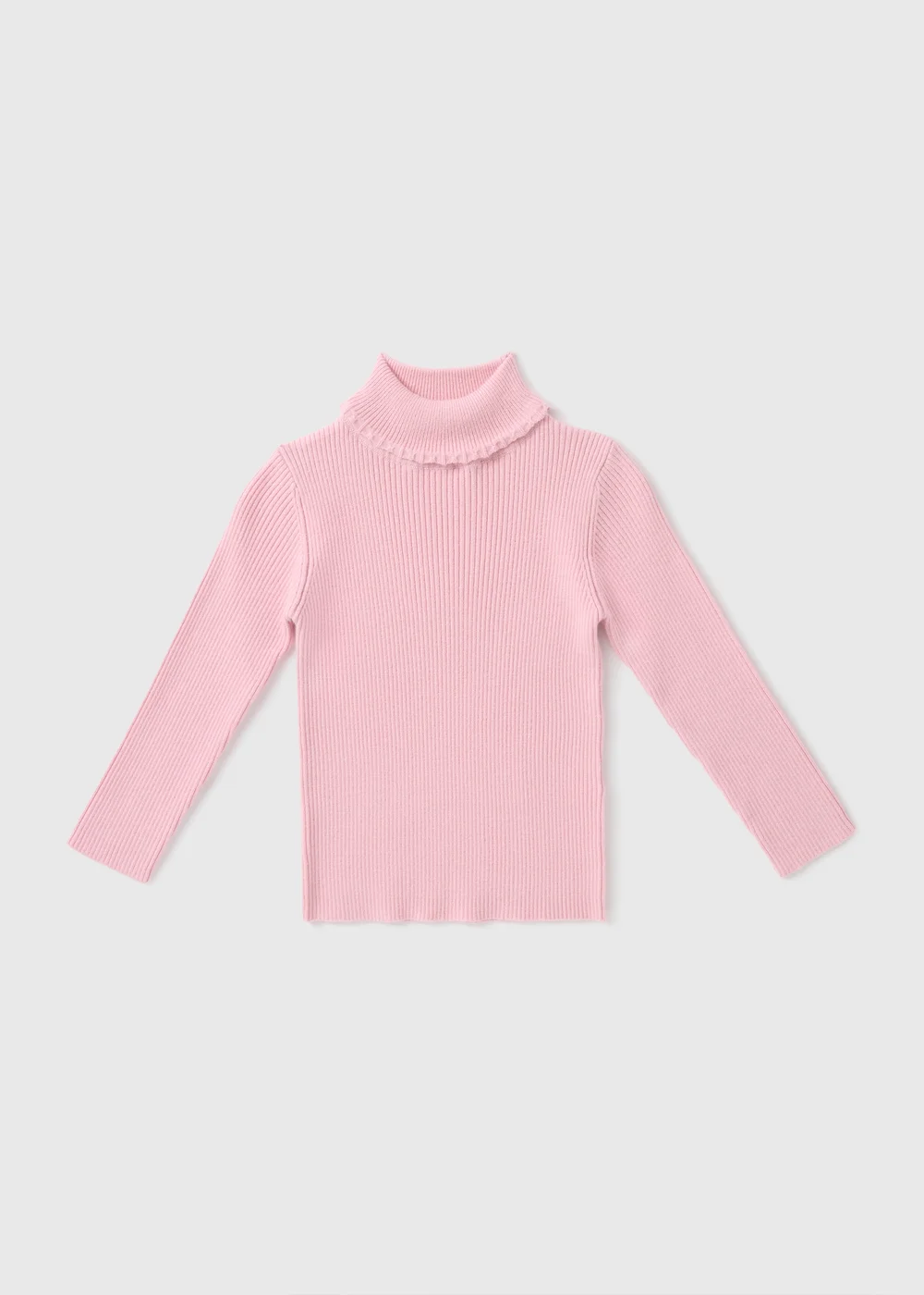 Girls Pink Knit Roll Neck Jumper (1-7yrs) - 1-1.5 Yrs Image 1