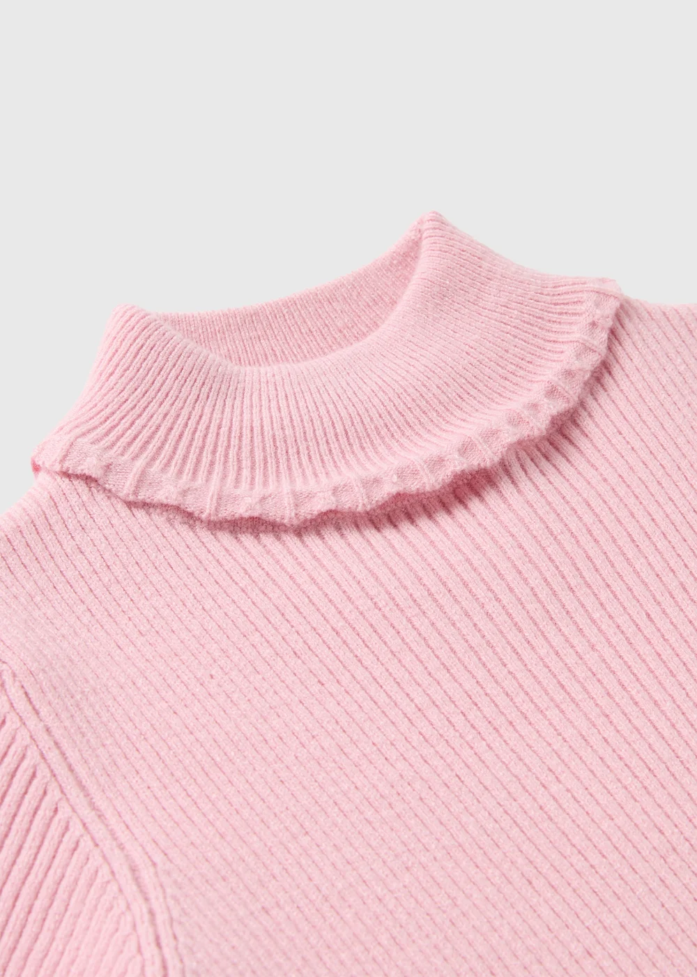 Girls Pink Knit Roll Neck Jumper (1-7yrs) - 1-1.5 Yrs Image 2