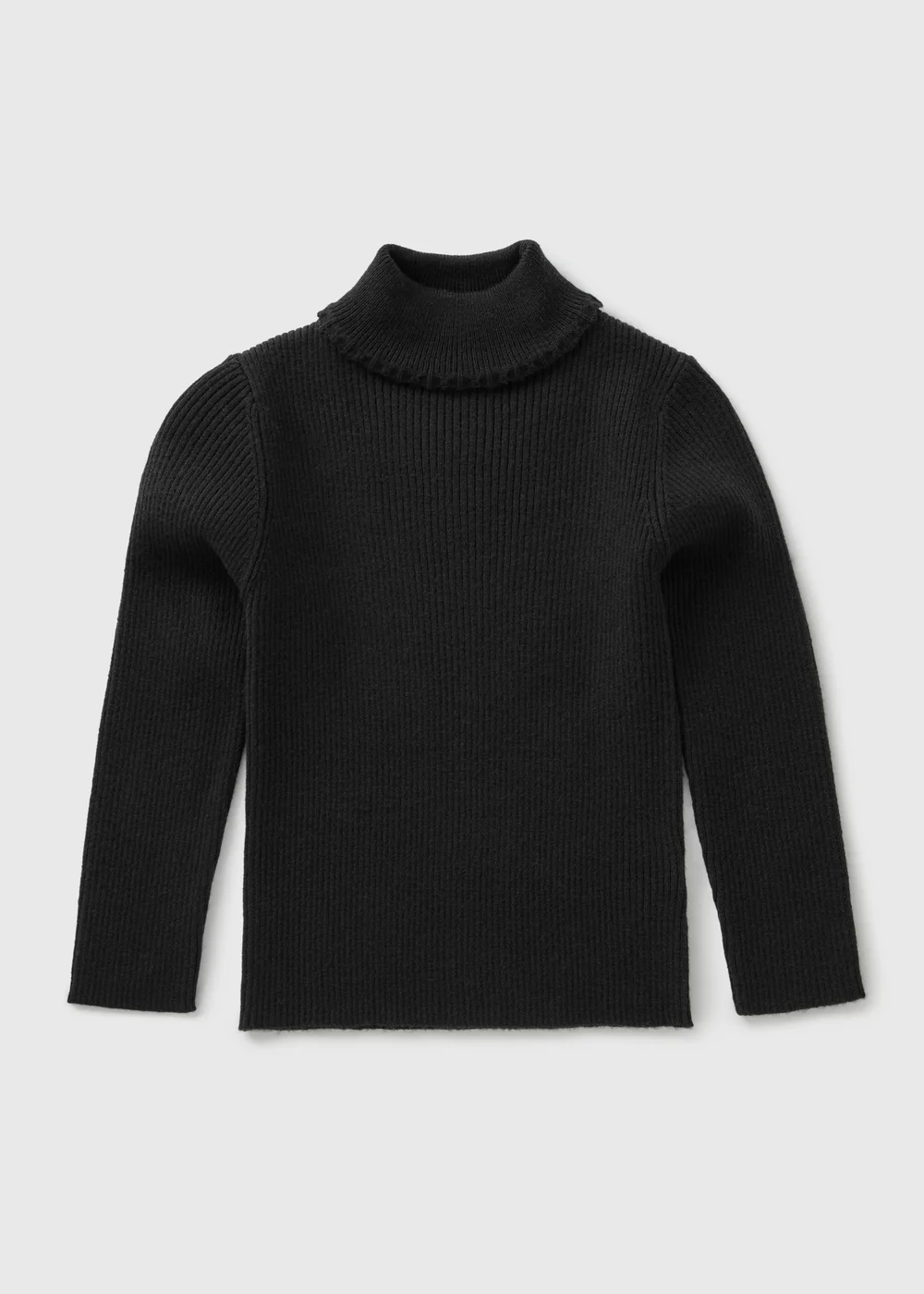 Girls Black Knit Roll Neck Jumper (1-7yrs) - 1-1.5 Yrs Image 1