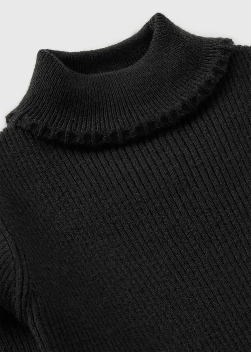 Girls Black Knit Roll Neck Jumper (1-7yrs) - 1-1.5 Yrs Image 2