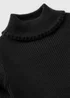 Girls Black Knit Roll Neck Jumper (1-7yrs) - 1-1.5 Yrs Image 2