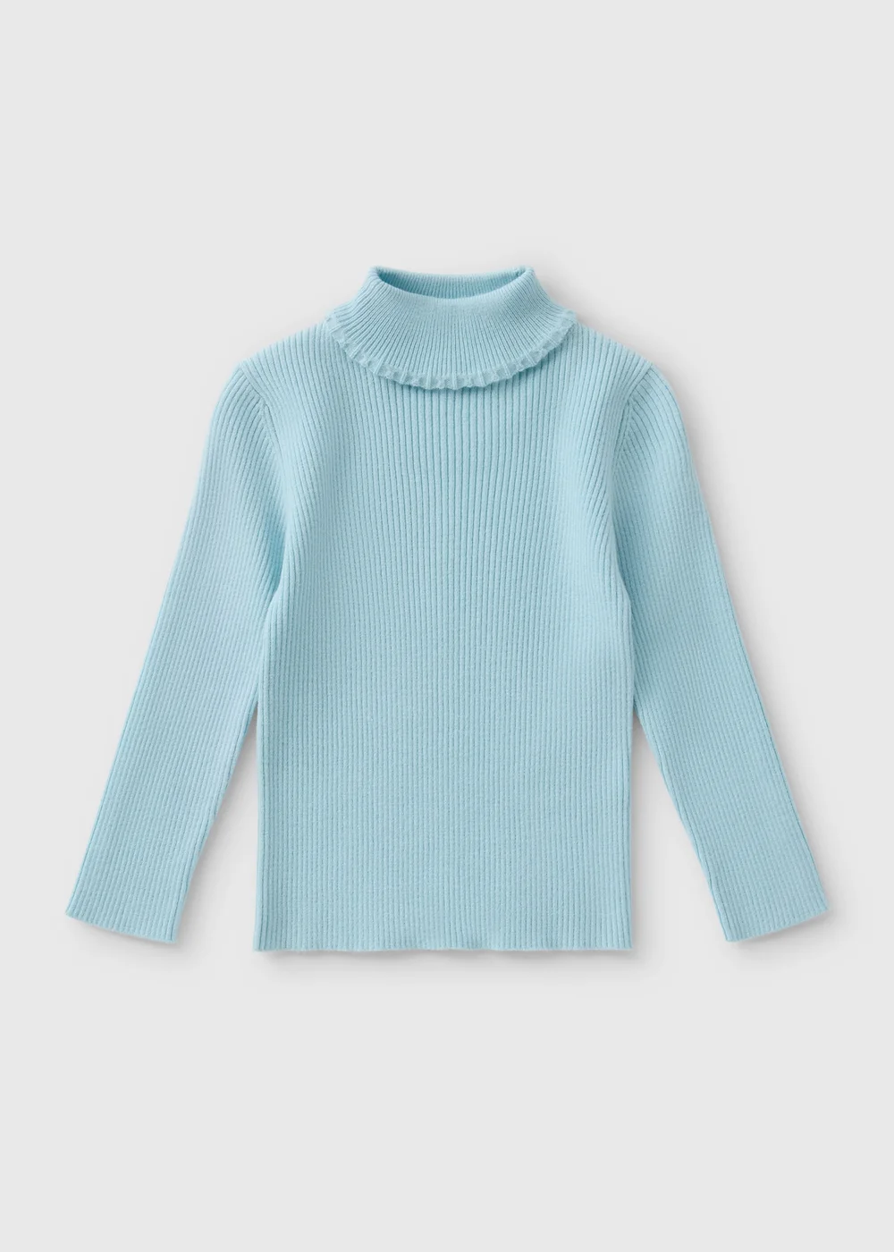 Girls Blue Roll Neck Knitted Top (1-7yrs) - 1-1.5 Yrs Image 1