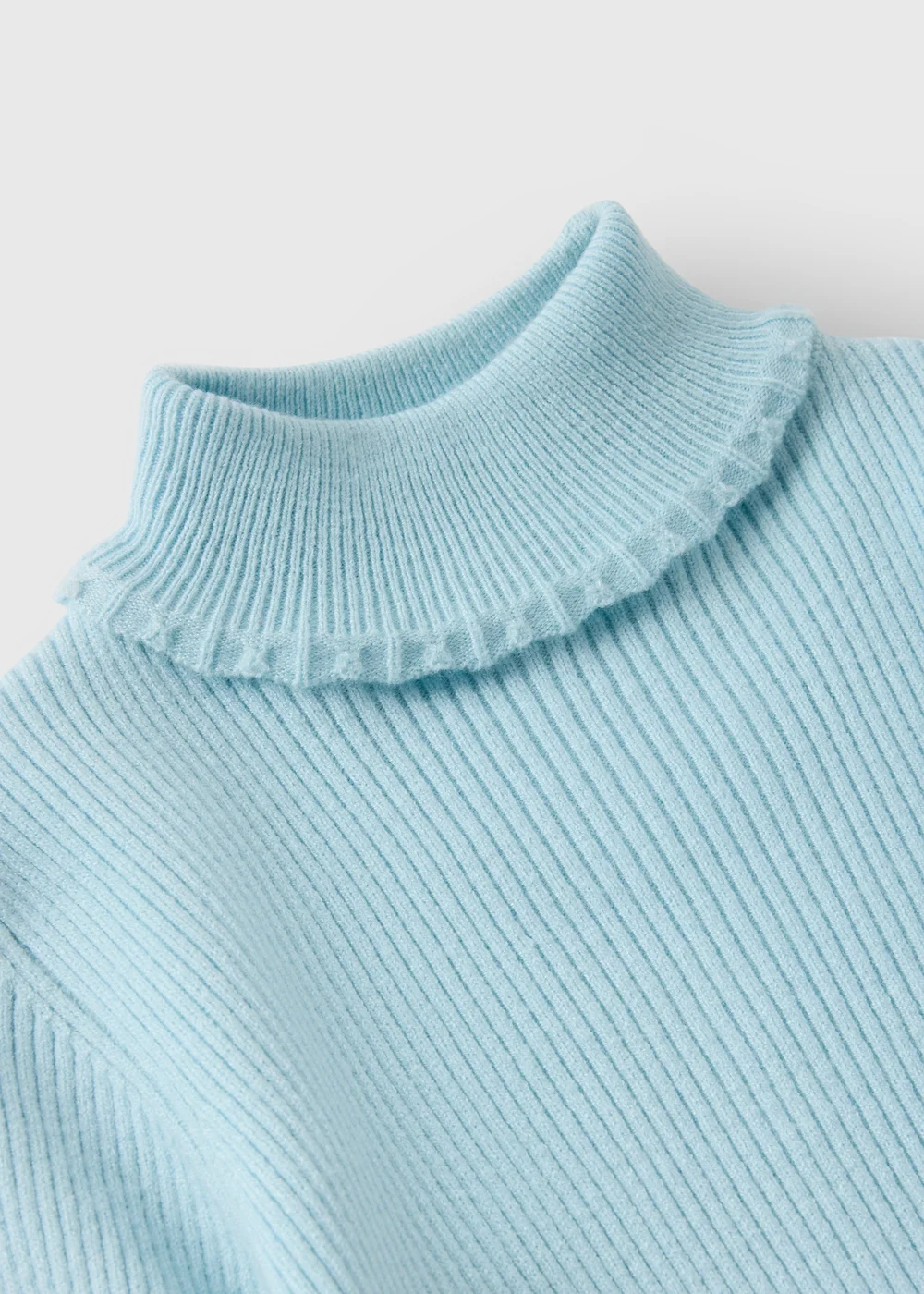 Girls Blue Roll Neck Knitted Top (1-7yrs) - 1-1.5 Yrs Image 2