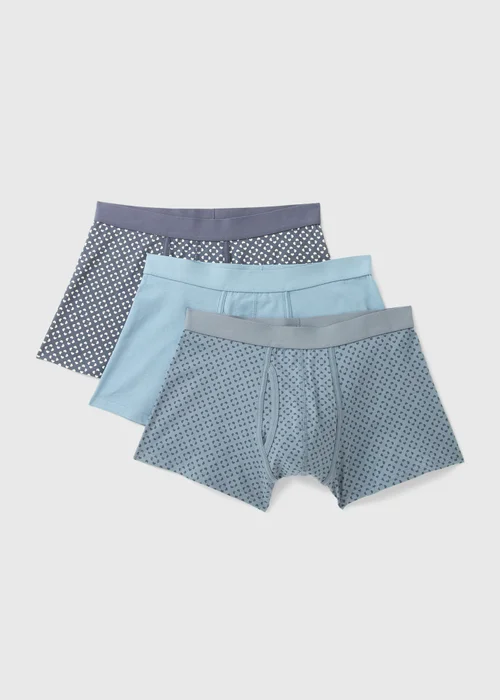 3 Pack Blue Keyhole Geo Boxers - XS Image 1