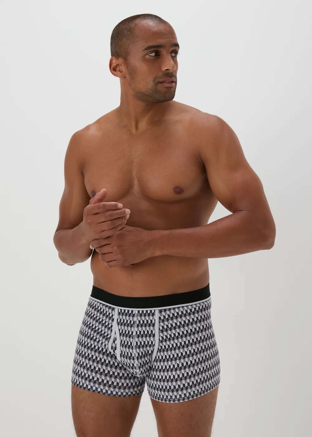5 Pack Grey Keyhole Patterned Boxers - XS Image 2