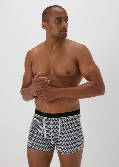 5 Pack Grey Keyhole Patterned Boxers - XS Image 2