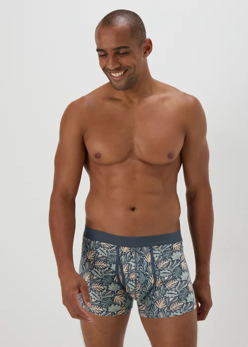 5 Pack Multicolour Leaf Print Keyhole Boxers - XS Image 2