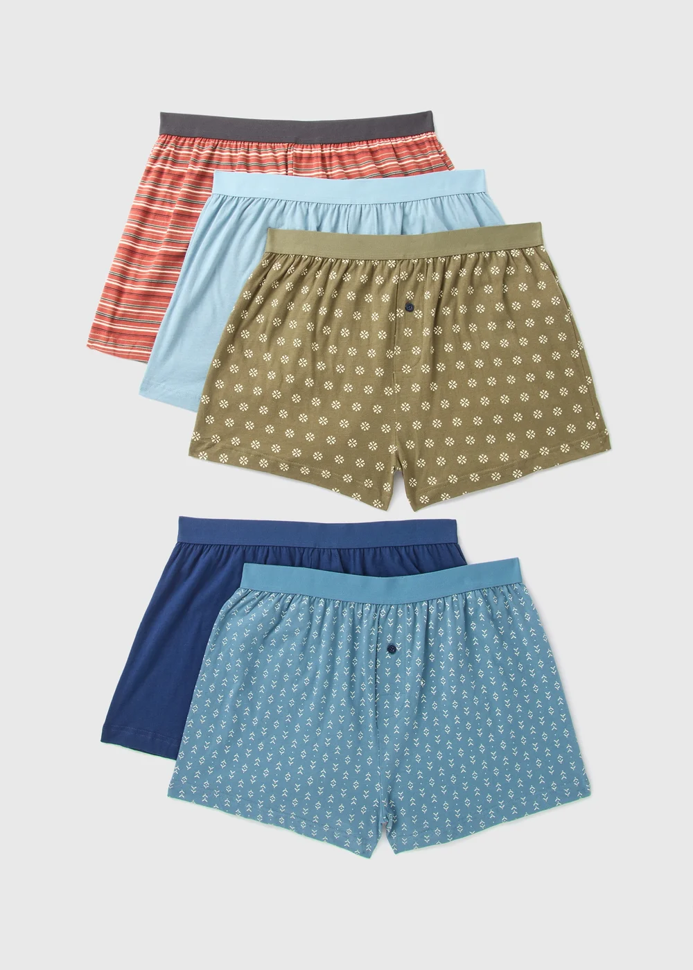 5 Pack Multicolour Loose Fit Boxers - S Image 1