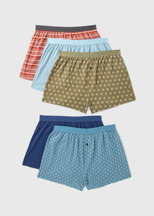 5 Pack Multicolour Loose Fit Boxers - S Image 1