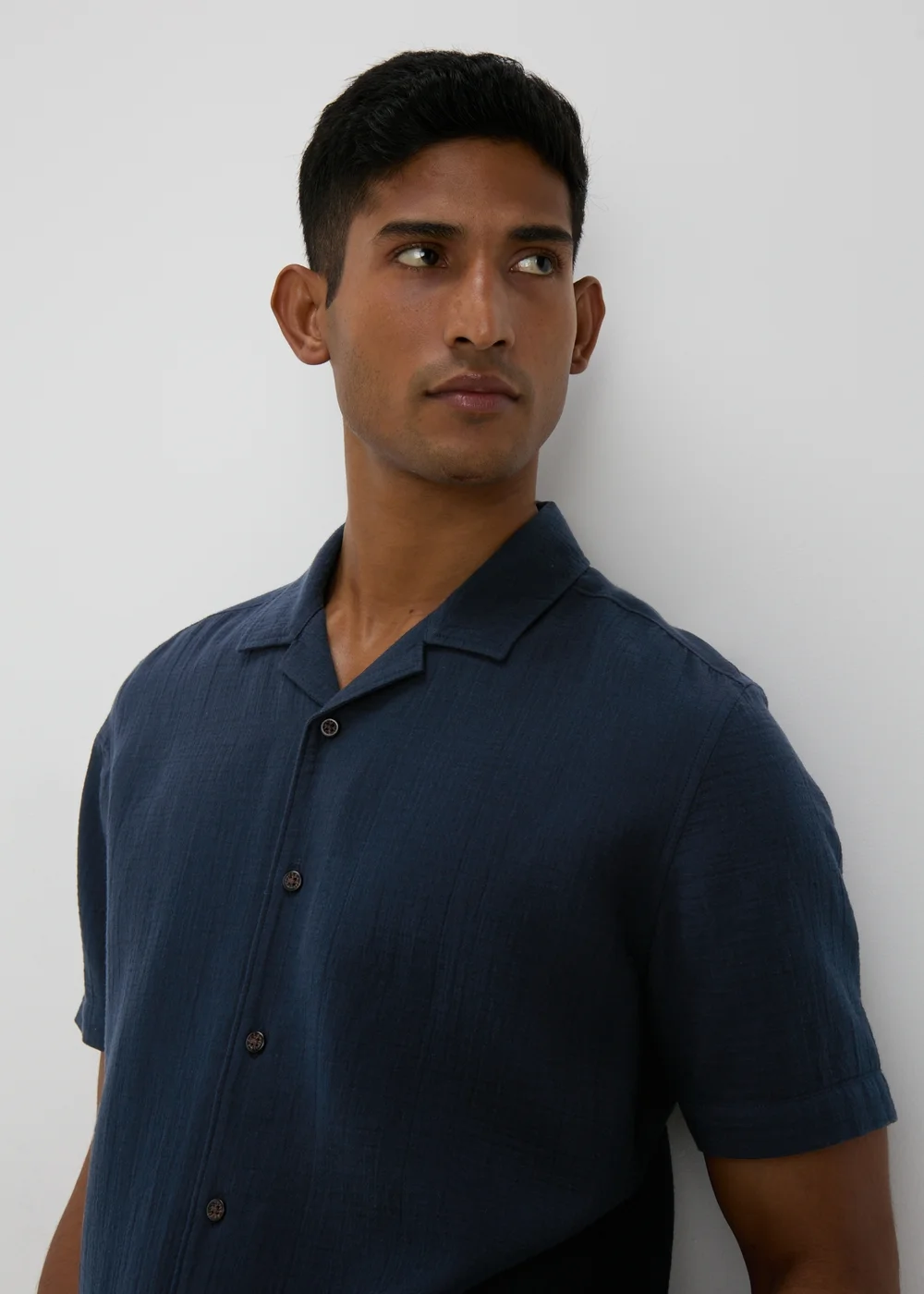 Navy Double Cloth Shirt - S Image 3