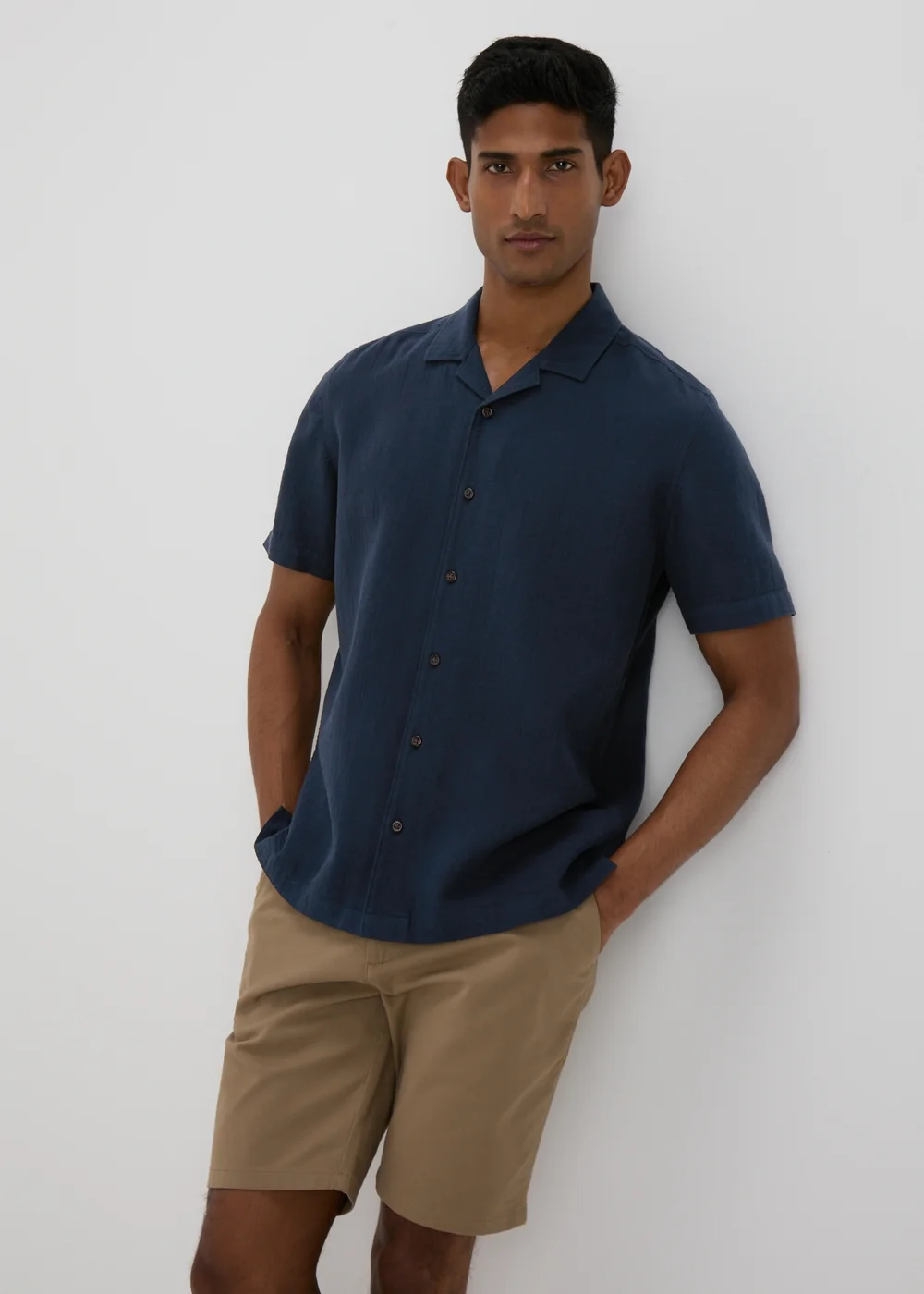Navy Double Cloth Shirt - S Image 1
