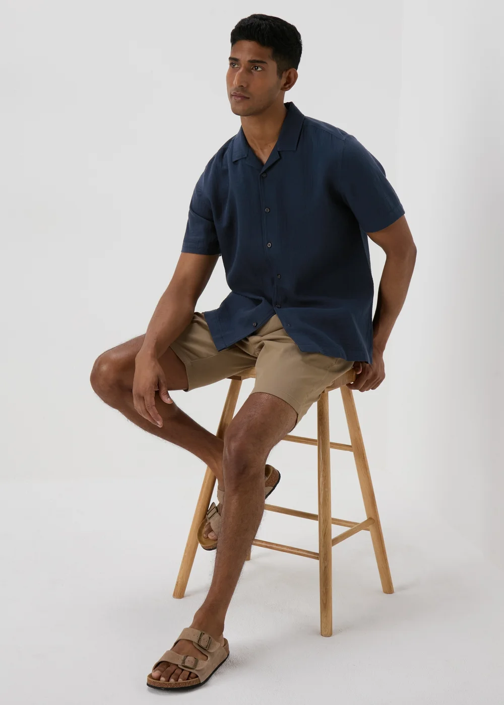 Navy Double Cloth Shirt - S Image 4