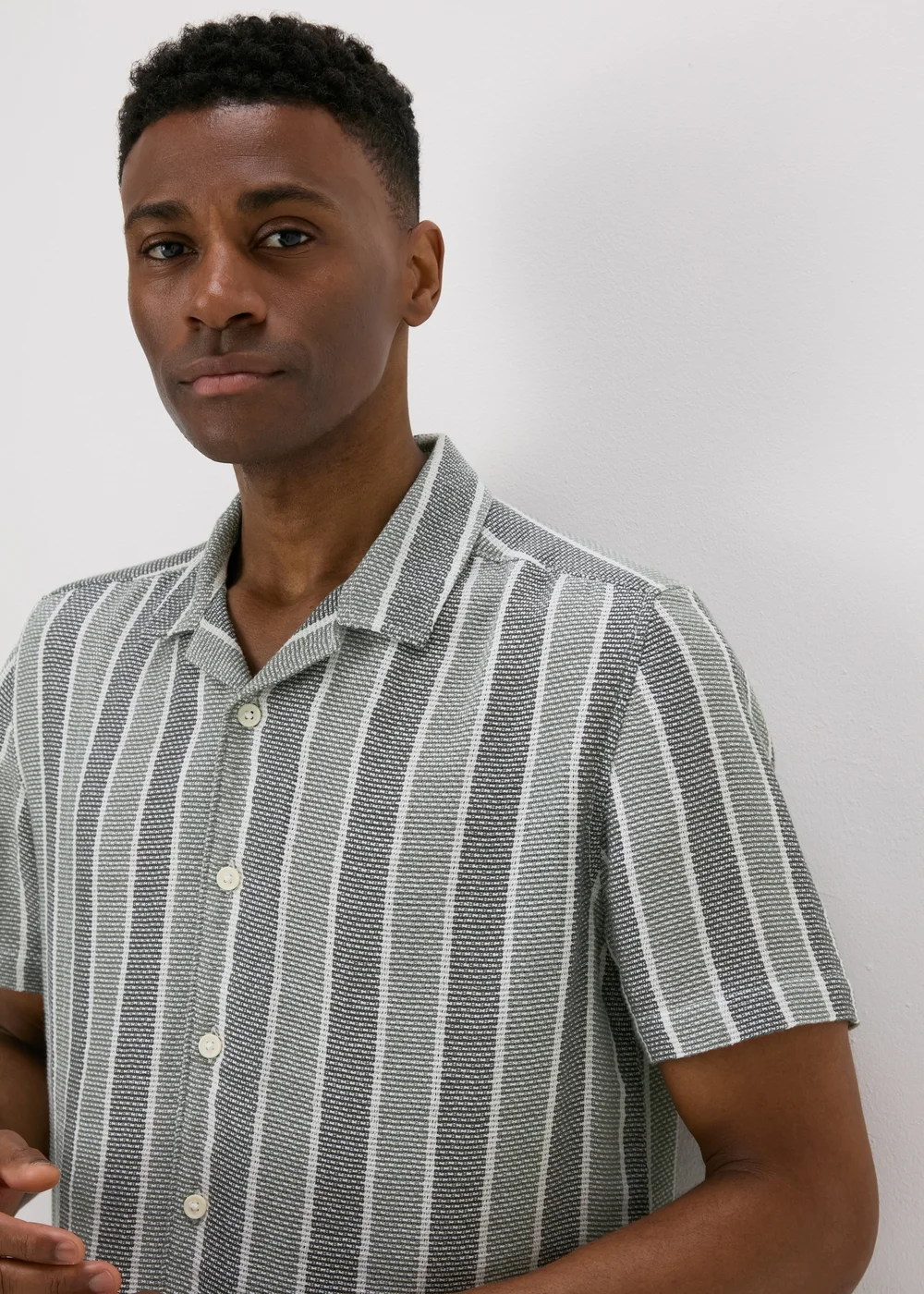 Grey Striped Cloth Shirt - S Image 3