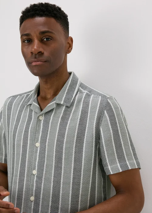Grey Striped Cloth Shirt - S Image 3