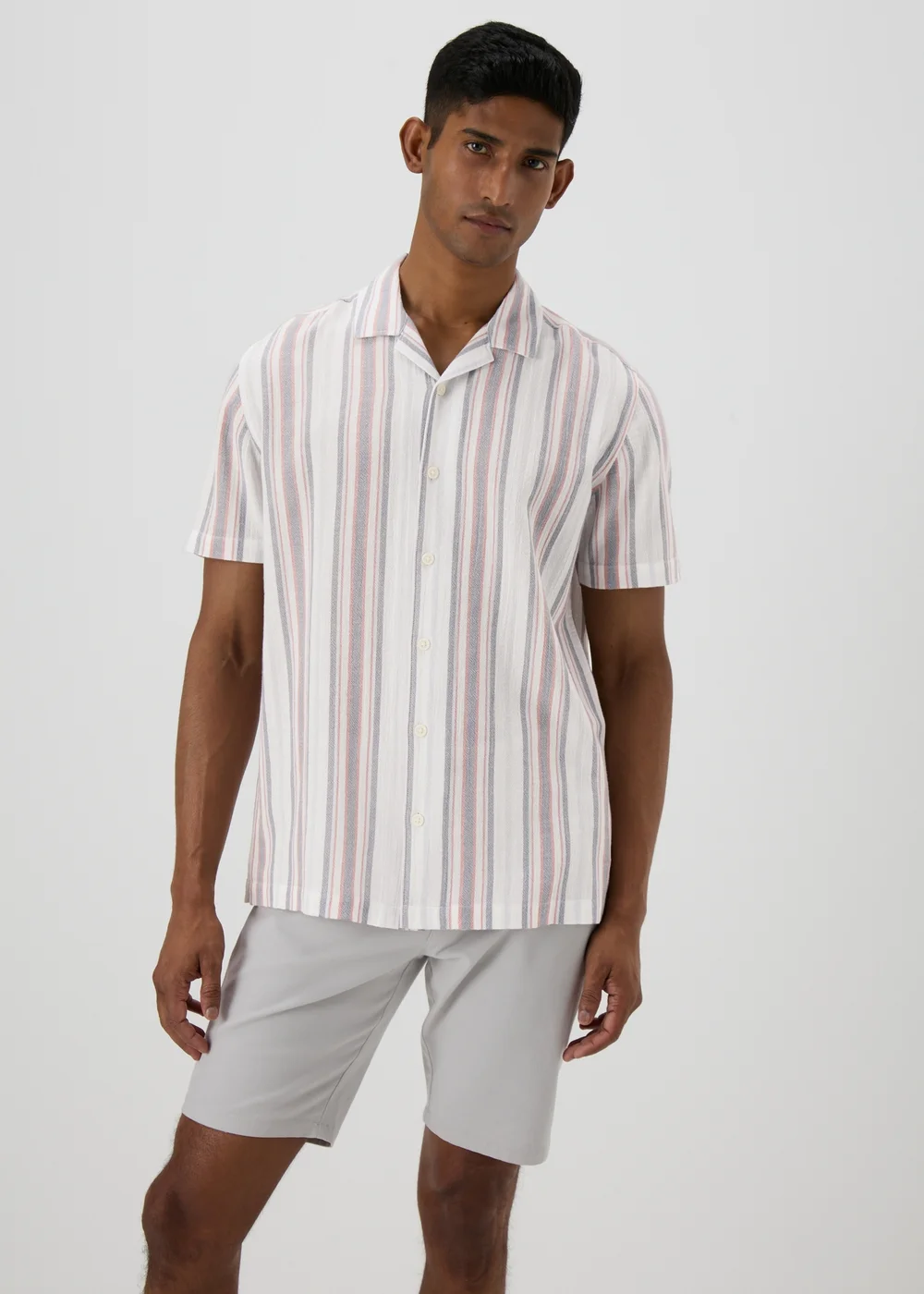 Multicolour Stripe Crinkle Shirt - S Image 3