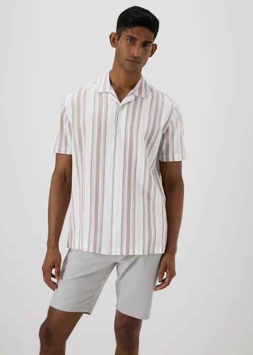 Multicolour Stripe Crinkle Shirt - S Image 3