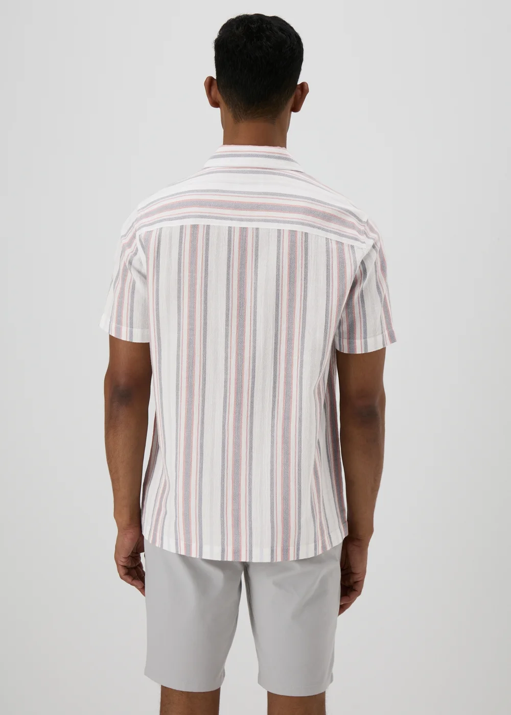 Multicolour Stripe Crinkle Shirt - S Image 2
