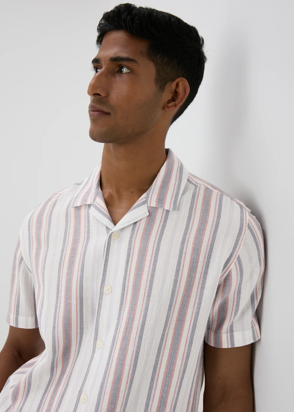 Multicolour Stripe Crinkle Shirt - S Image 1