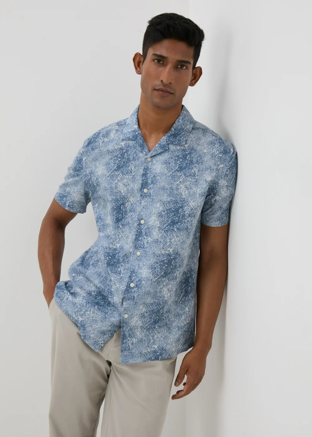 Blue Textured Shirt - S Image 4
