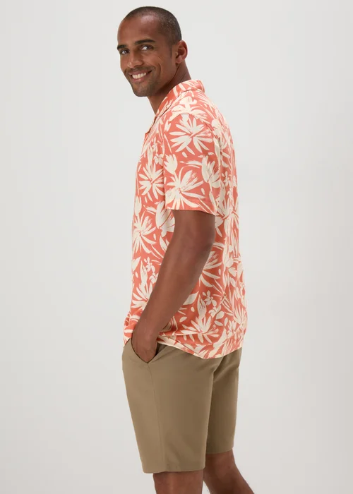 Peach Floral Print Shirt - S Image 2