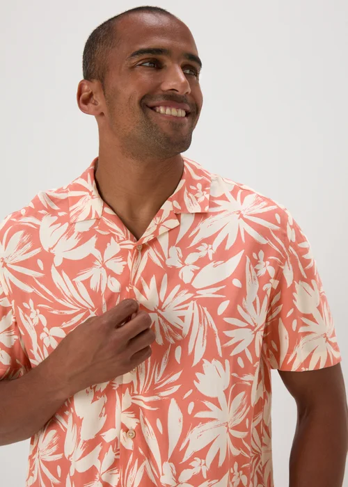 Peach Floral Print Shirt - S Image 3