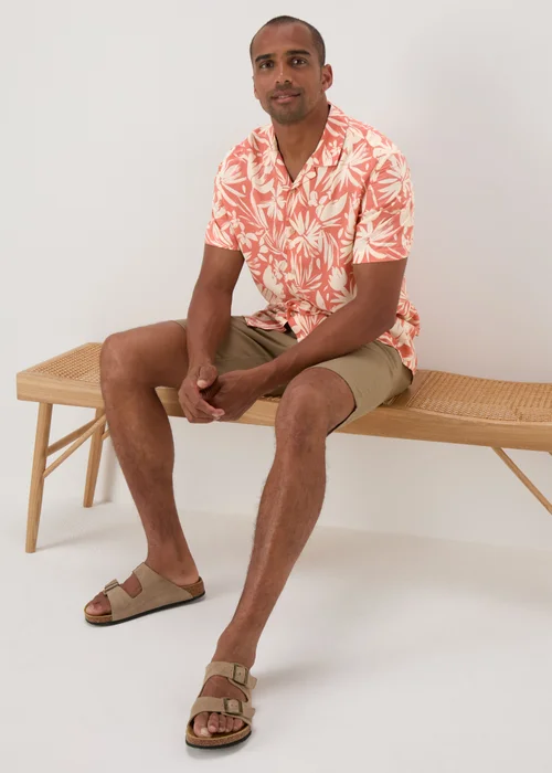 Peach Floral Print Shirt - S Image 1