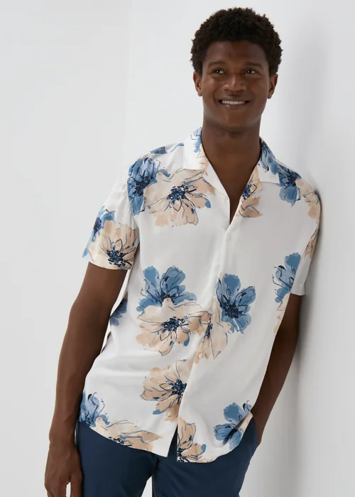 White Floral Shirt - S Image 1