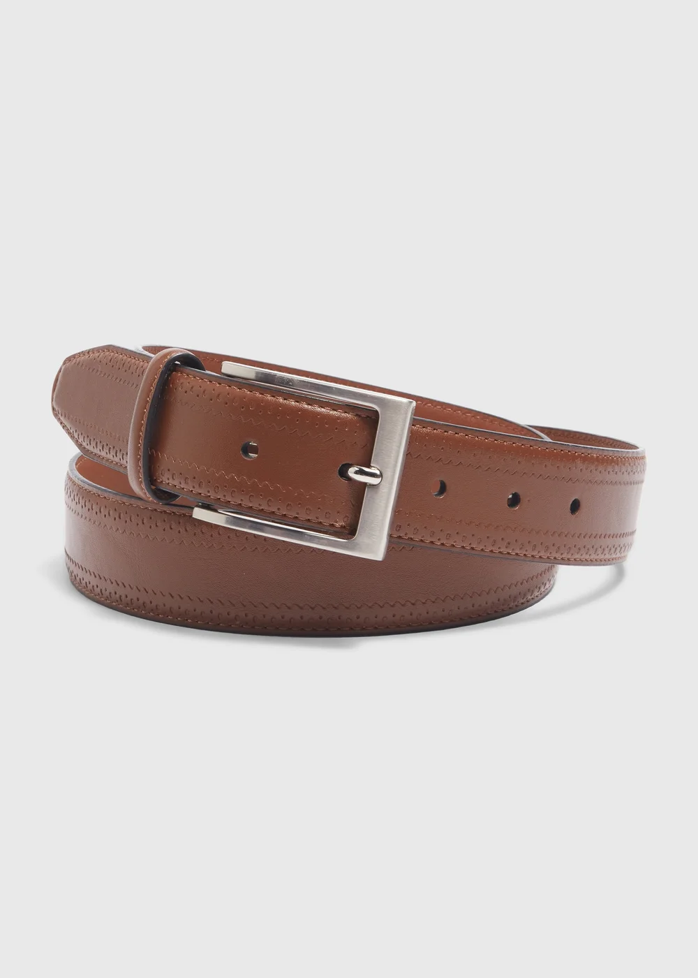 Tan PU Brogue Belt - S Image 1