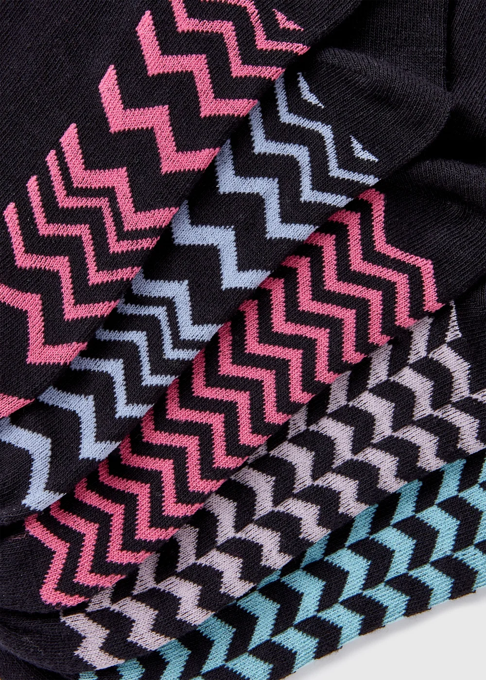 5 Pack Black Crew Socks - One Size Image 2