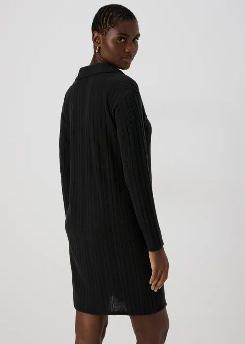 Black Ribbed Mini Dress - 8 Image 2