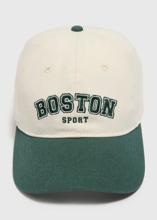 Cream & Green Cap - One Size Image 1