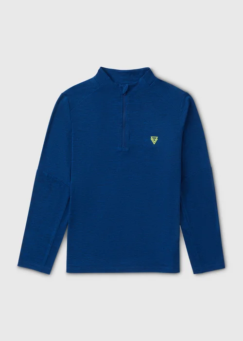 Boys Blue Half Zip Sports Top (7-15yrs) - 7 Yrs Image 1