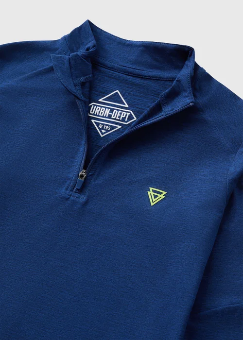 Boys Blue Half Zip Sports Top (7-15yrs) - 7 Yrs Image 2