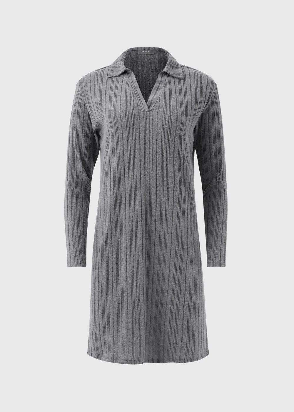 Grey Ribbed Mini Dress - 8 Image 5