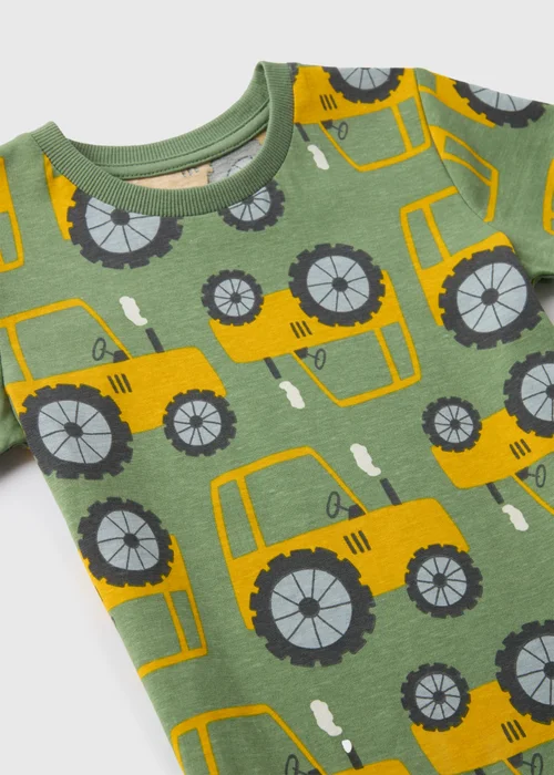 Boys Green Tractor Print T-Shirt (1-7yrs) - 1-1.5 Yrs Image 2