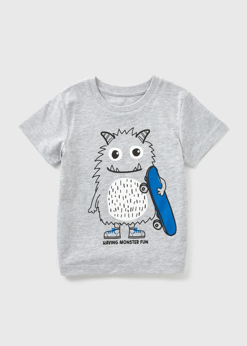 Boys Grey Monster T-Shirt (1-7yrs) - 1 to 1 half years Image 1